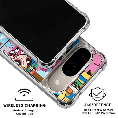 Cartoon Network Powerpuff Girls Patches Google Pixel 10 Clear Case